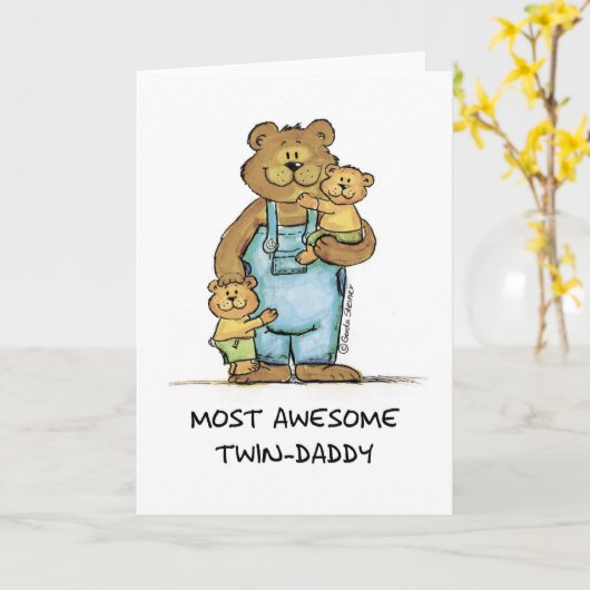 Geweldige tweelingvader kaart (Gele Bloem)