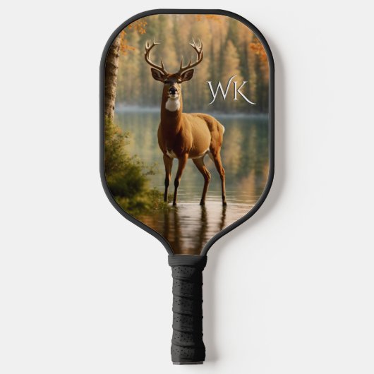 Geweldige Twelve Point Buck Autumn Waters Persoonl Pickleball Paddle (Voorkant)