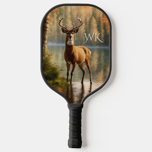 Geweldige Twelve Point Buck Autumn Waters Persoonl Pickleball Paddle (Achterkant)