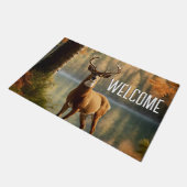 Geweldige Twelve Point Buck Herfstwateren Welkom Deurmat (Schuin)