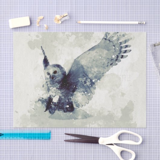 Geweldige uil in de waterverf tissuepapier (Craft)