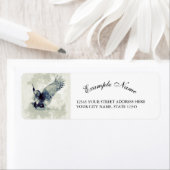 Geweldige uil in waterverf etiket (Insitu)