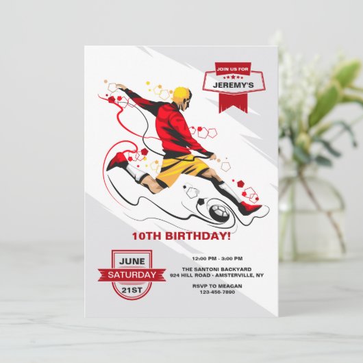 Geweldige Uitnodiging van de Speler van de Voetbal (Staand voorkant)