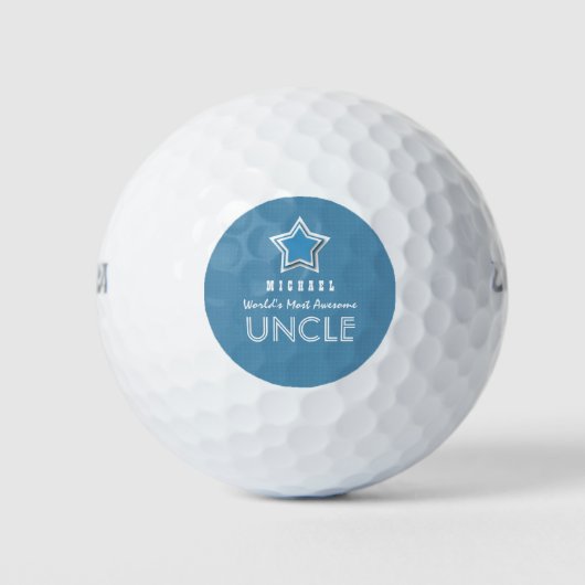 Geweldige UNCLE Blue en White Star Custom Naam J01 Golfballen (Voorkant)