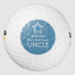 Geweldige UNCLE Blue en White Star Custom Naam J01 Golfballen