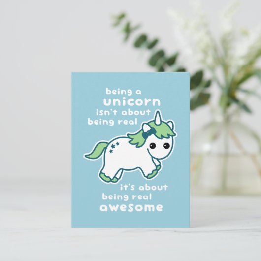 Geweldige Unicorn Briefkaart (Staand voorkant)