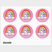 geweldige Unicorn Party roze Classic Round Sticker (Vel)