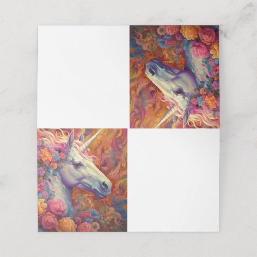 Geweldige Unicorn Plaatskaartje (Buitenkant ongevouwen)