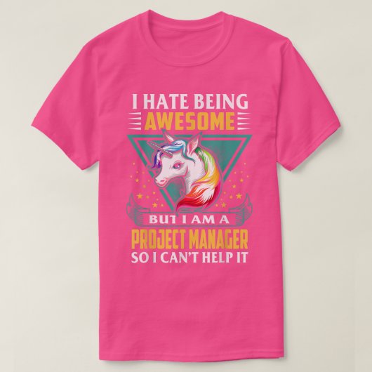 Geweldige Unicorn Project Manager T-shirt (Design voorkant)