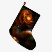 Geweldige universum met planeet en sterren grote kerstsok (Voorkant (Hangend))