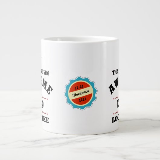 Geweldige vader bedankt vader van zoon of dochter grote koffiekop (Voorkant)