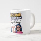 Geweldige vader & dochter Vaderdag Gift Cool Kinde Grote Koffiekop (Voorkant rechts)