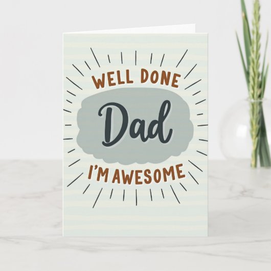 Geweldige Vader Gefeliciteerd Kaart (Voorkant)