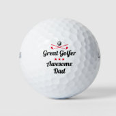 Geweldige Vader Golfer Vaderdag Rood Aangepaste Se Golfballen (Voorkant)