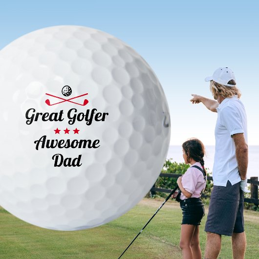 Geweldige Vader Golfer Vaderdag Rood Aangepaste Se Golfballen