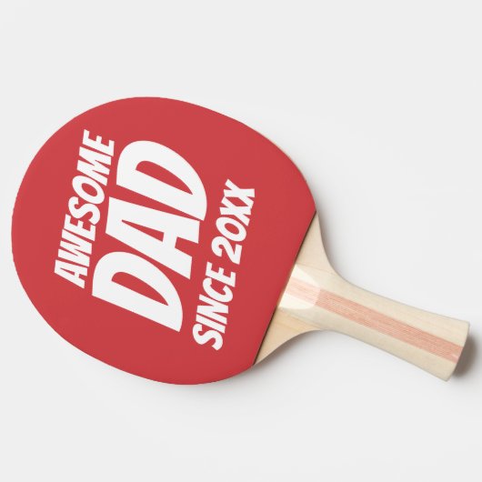 Geweldige vader sinds 20XX eenvoudig en cool Tafeltennisbatje (Zijkant)