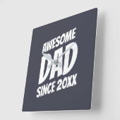 Geweldige vader sinds 20XX eenvoudig en cool Vierkante Klok (Hoek)