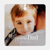 Geweldige vader sinds 20XX Moderne Eenvoudige eleg Metalen Ornament (Achterkant)