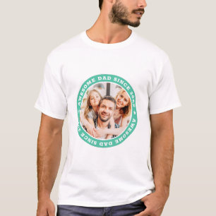 Geweldige vader sinds 20XX Moderne Eenvoudige foto T-shirt