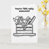 Geweldige Vader Tools Vaderdag Kaart (Gele Bloem)