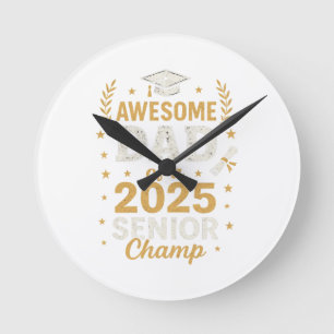 Geweldige vader van een 2025 senior vaderdag-gif ronde klok