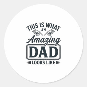 Geweldige Vader Vintage Gravure Typografie Ontwerp Ronde Sticker