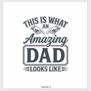 Geweldige Vader Vintage Gravure Typografie Ontwerp Sticker