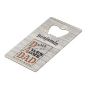 Geweldige vader Westerne Aangepaste Naam Creditkaart Flessenopener (Voorkant Gekanteld)