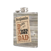 Geweldige vader Westerne Aangepaste Naam Heupfles (Links)