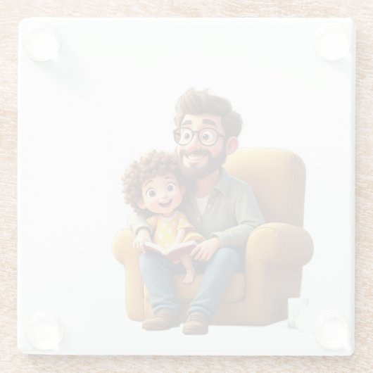 Geweldige vaderdag glazen onderzetter (Achterkant)