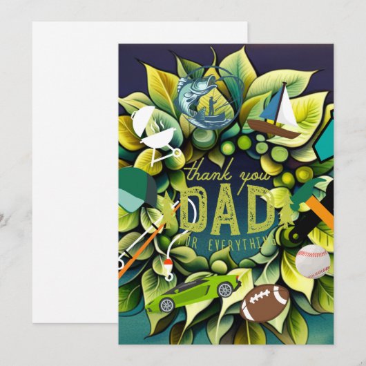 Geweldige vaders feestdagenkaart (Voorkant / Achterkant)