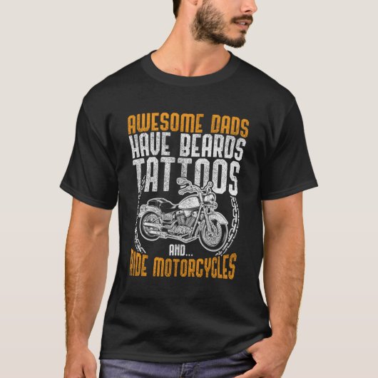 Geweldige vaders hebben baarden en rijden motorfie t-shirt (Voorkant)