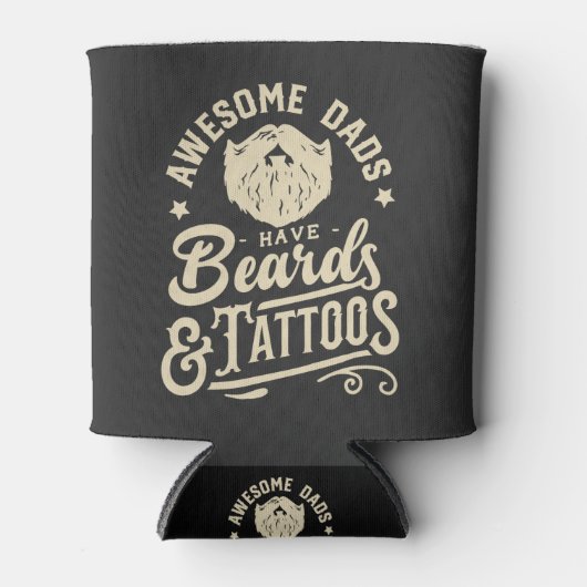 Geweldige vaders hebben baarden en Tattoos retro t Blikjeskoeler (Voorkant)