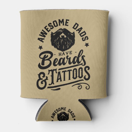 Geweldige vaders hebben baarden en Tattoos retro t Blikjeskoeler (Voorkant)