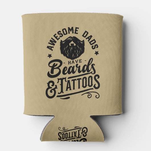 Geweldige vaders hebben baarden en Tattoos retro t Blikjeskoeler (Achterkant)