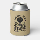 Geweldige vaders hebben baarden en Tattoos retro t Blikjeskoeler (Blikje Achterkant)