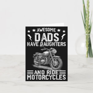 Geweldige vaders hebben dochters en rijden op moto kaart