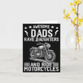 Geweldige vaders hebben dochters en rijden op moto kaart (Gele Bloem)