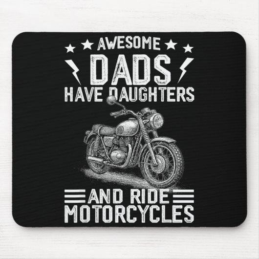 Geweldige vaders hebben dochters en rijden op moto muismat (Voorkant)