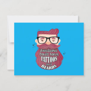Geweldige vaders hebben tatoeages en baarden briefkaart
