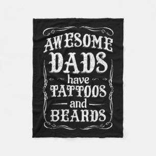 Geweldige vaders hebben Tattoos en baarden Shirt m Fleece Deken