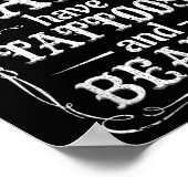Geweldige vaders hebben Tattoos en baarden Shirt m Poster (Hoek)