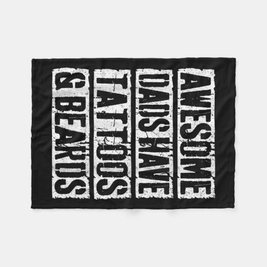 Geweldige vaders hebben Tattoos en baarden Vaderda Fleece Deken (Voorkant (Horizontaal))