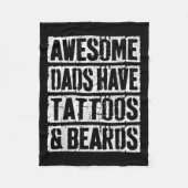 Geweldige vaders hebben Tattoos en baarden Vaderda Fleece Deken (Voorkant)
