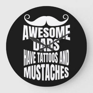 Geweldige vaders hebben Tattoos zwarte ronde wandk Grote Klok
