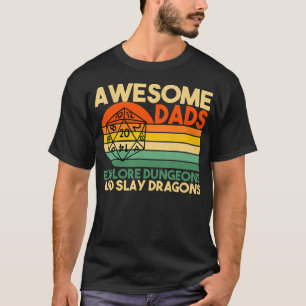 Geweldige vaders verkennen Dungeons DM RPG Dice Dr T-shirt