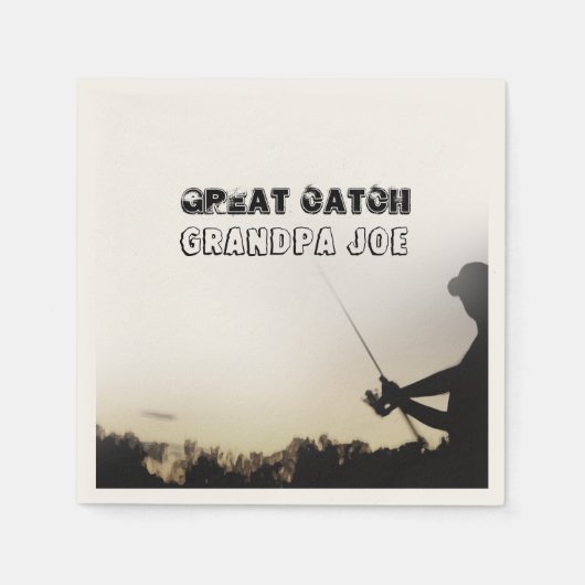 Geweldige vangst - Artsy Fisherman Vist op maat Servet (Voorkant)