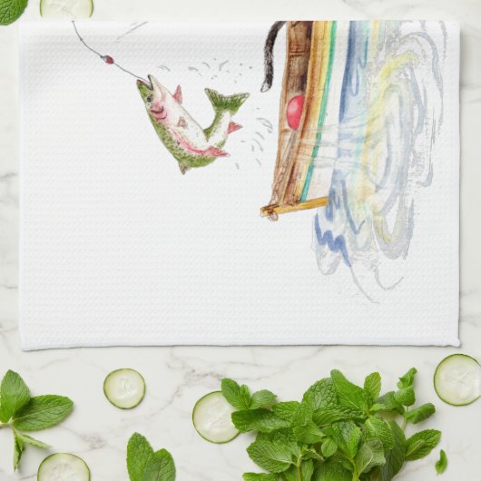 Geweldige vangst! theedoek (Gevouwen)