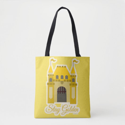 Geweldige Verblijf Golden Fantasy Castle Toon Mott Tote Bag (Voorkant)