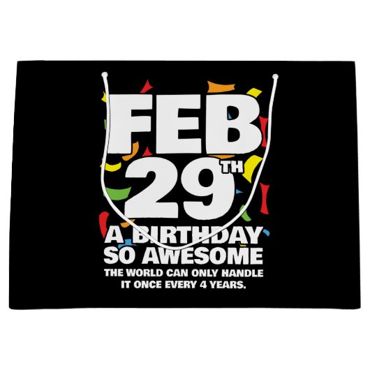 Geweldige Verjaardag 2024 schrikkeldag schrikkelja Groot Cadeauzakje (Voorkant)